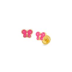 14k Gold Butterfly Baby Kids Screw Back Earrings – Jewelsforkidsuk
