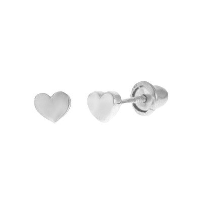 Tiny Heart Earrings for Baby/Toddler in 14K White Gold with Screw on ...