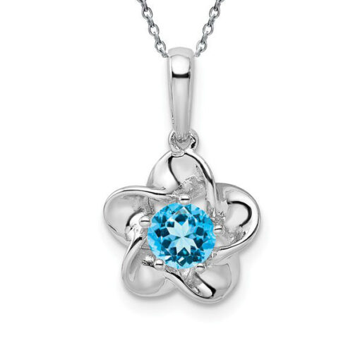 blue topaz flower pendant