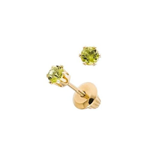 Genuine Diamond Baby Earrings with Screw Backs in 14K Yellow Gold | Jewelry Vine