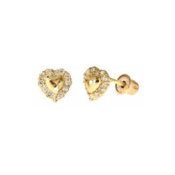 small gold heart earrings