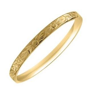 Etched Tiny Baby Ring in 10K Yellow Gold - Size 1/2