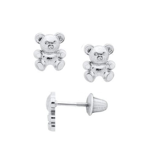 Teddy Bear Earrings for Girls in Sterling Silver with Screw on Backs - The  Jewelry Vine