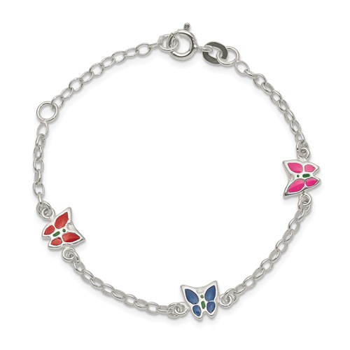 Little Girls and Teenage Girls Butterfly Rhinestone Bracelet