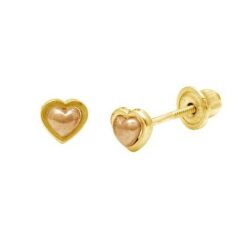 baby heart earrings with safety backs