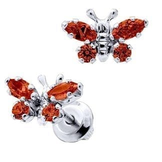 kids butterfly earrings with screw backs