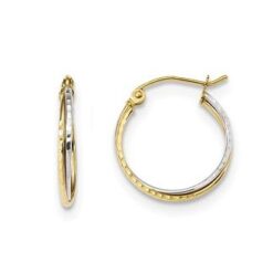 two-tone hoop earrings in gold
