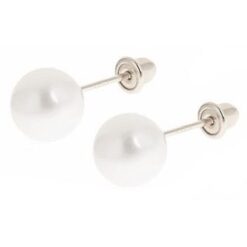 7mm pearls white gold screw backs