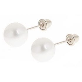 7mm pearls white gold screw backs