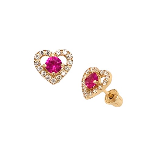 Children's 14K Yellow Gold Heart Earrings | The Jewelry Vine