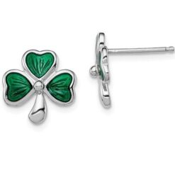 shamrock silver earrings for girls and teens