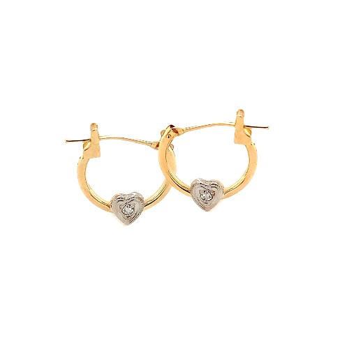 Genuine Diamond Baby Earrings with Screw Backs in 14K Yellow Gold | Jewelry Vine