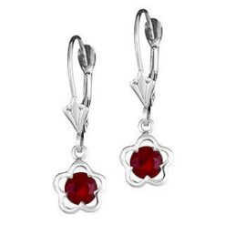 Petite Red Butterfly Silver Baby Earrings with Safety Backs