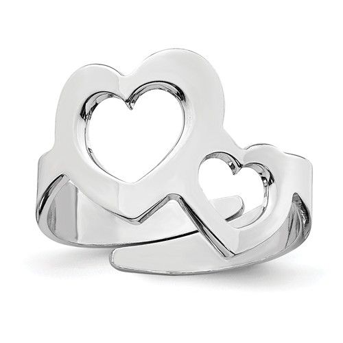 Adjustable Hearts Ring for Teen Girls in Sterling Silver ~ The Jewelry Vine