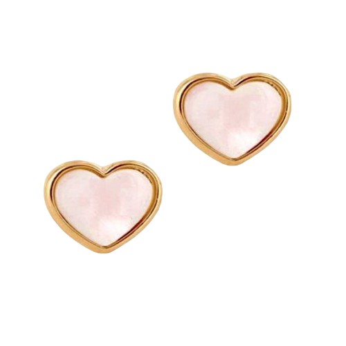 Pink Mother of Pearl Heart Earrings | The Jewelry Vine