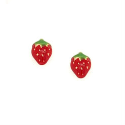18K gold strawberry earrings