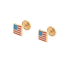 American Flag Gold Earrings