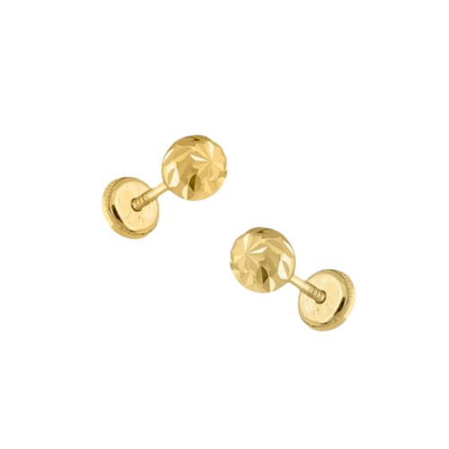 4mm Pearl Screw Back Child's Earrings in 14K Yellow Gold | Jewelry Vine