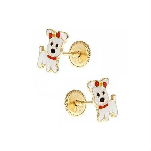 Libaraba 925 Silver Dog Pekingese Stud Earrings with Heart Jewelry Box,Dog Earrings for Women Silver 