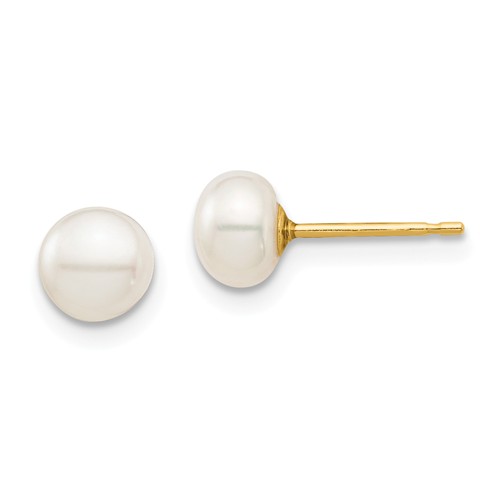 Cute as a Button Pearl Earrings ~ 5mm Button Pearls for Girls in 14K ...