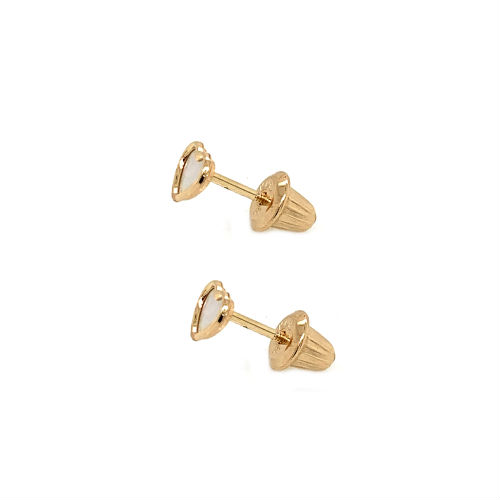 14K Yellow Gold Big Heart Screw Back Earrings | The Jewelry Vine