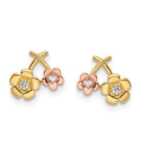 14K yellow gold and rose gold earrings 