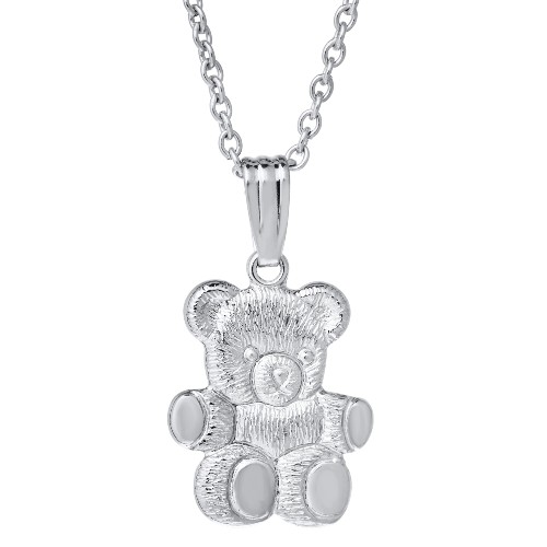 Sterling Silver Teddy Bear Pendant Necklace | The Jewelry Vine