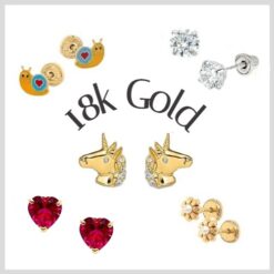 18K Gold Kids Earrings