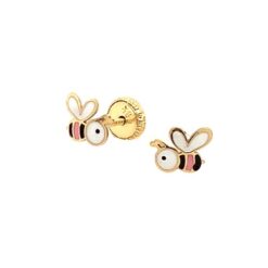 Enamel Screw Back Earrings for Children