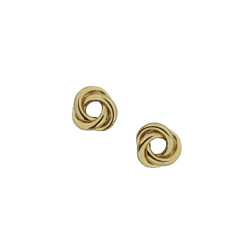 18K Yellow Gold Twist Love Knot Screw Back Earrings | Jewelry Vine