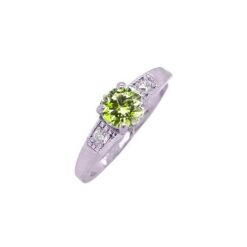 Petite Peridot CZ Butterfly Silver Baby Earrings with Safety Backs-August Birthstone | Jewelry Vine